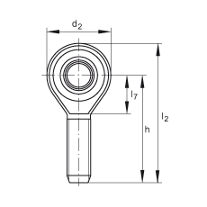 桿端軸承 GAKSL30-PS, 根據(jù) DIN ISO 12 240-4 標準，特種鋼材料，帶左旋外螺紋，免維護