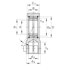 液壓桿端軸承 GIHRK40-DO, 根據(jù) DIN ISO 12 240-4 標(biāo)準(zhǔn)，帶右旋螺紋夾緊裝置，需維護(hù)