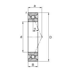 主軸軸承 HS71912-E-T-P4S, 調(diào)節(jié)，成對或單元安裝，接觸角 α = 25°，限制公差