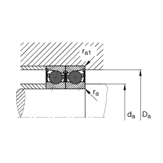 主軸軸承 HCB71912-C-2RSD-T-P4S, 調節，成對或單元安裝，接觸角 α = 15°，陶瓷球，兩側唇密封，非接觸，限制公差