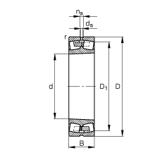 調心滾子軸承 22248-B-K-MB, 根據 DIN 635-2 標準的主要尺寸, 錐孔，錐度 1:12